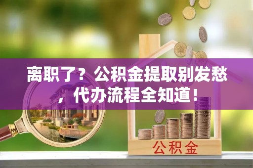 茅箭离职了？公积金提取别发愁，代办流程全知道！