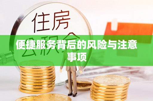 茅箭便捷服务背后的风险与注意事项